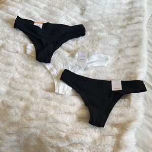 Auden Black and White thong Panty Set
